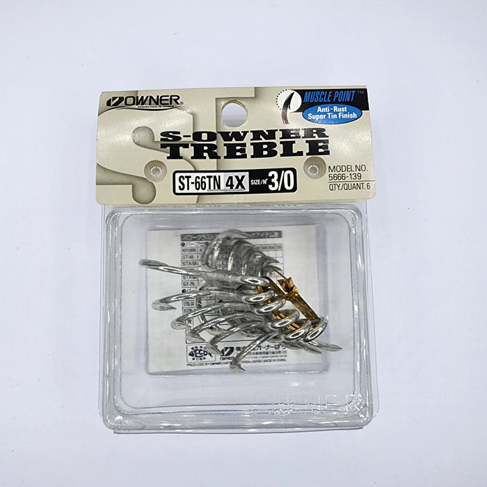 OWNER ST-66TN 4X Treble Hooks