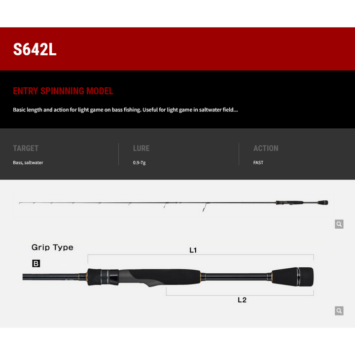 TAILWALK RODS Backhoo Tres Spin Rods