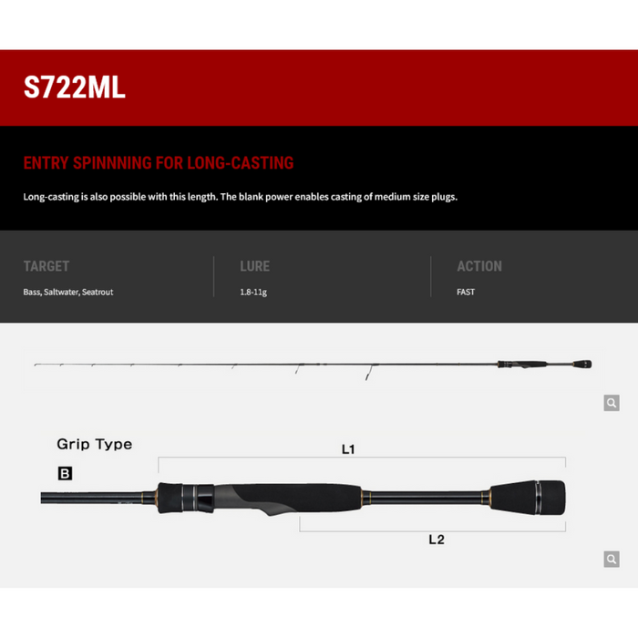 TAILWALK RODS Backhoo Tres Spin Rods