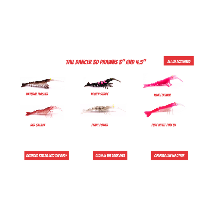 S TACKLE Tail Dancer 3D Prawns 4.5"