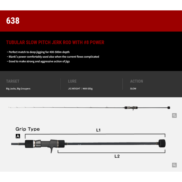 TAILWALK RODS SLOW BUMP SSD SPJ JIGGING ROD