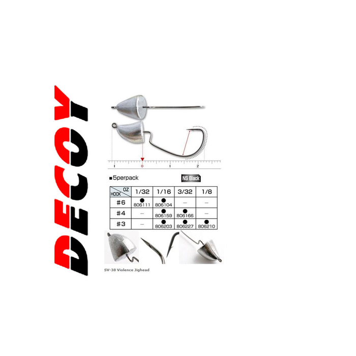 DECOY JIG HEADS Violence Jigheads SV-38