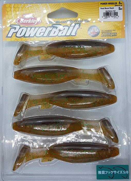 BERKLEY POWERBAIT Power Wiggler 4" Pond Scum Perch - Bait Tackle Store