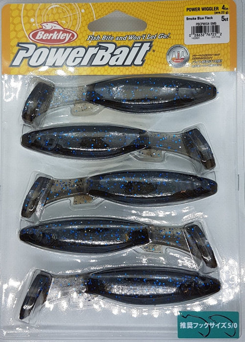 BERKLEY POWERBAIT Power Wiggler 4" Smoke Blue Fleck - Bait Tackle Store