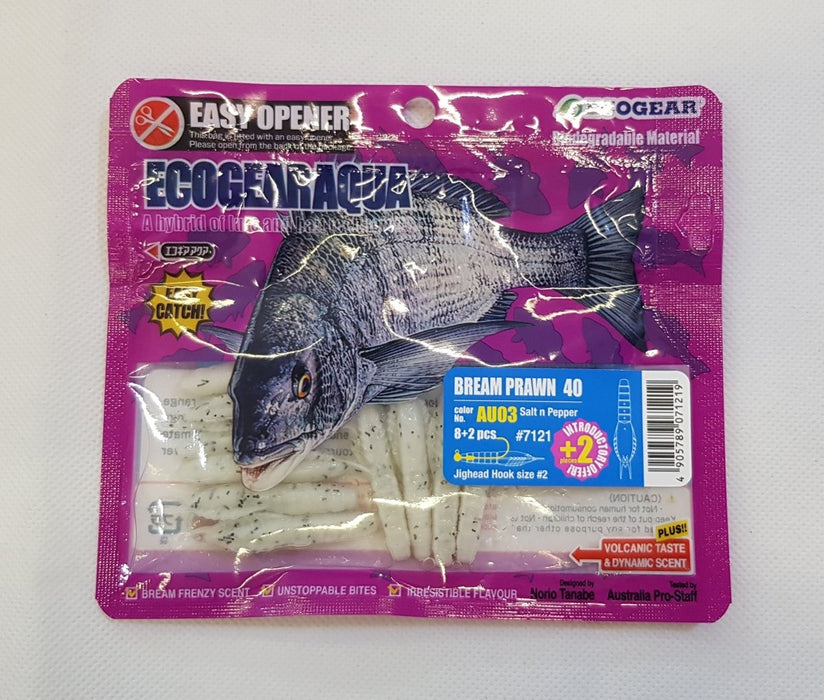 ECOGEAR Bream Prawn 40 03 Salt n Pepper - Bait Tackle Store