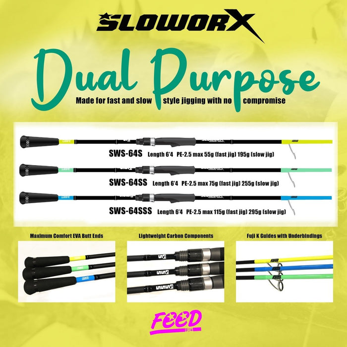 FEED Sloworx Dual Purpose Spin Jigging Rods - Bait Tackle Store