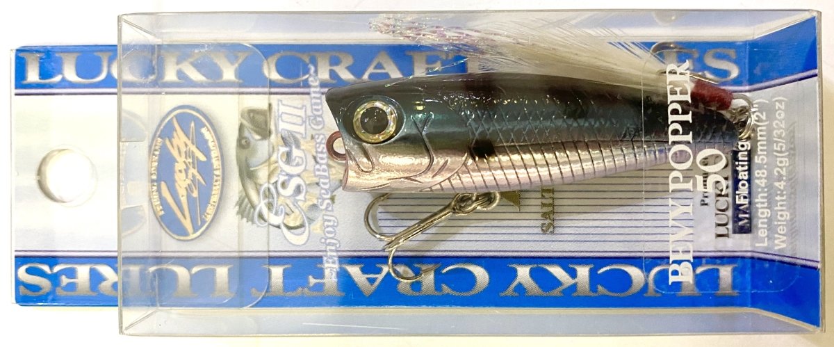 LUCKY CRAFT Bevy Popper 50 Metallic Horse Mackerel - Metallic Aji - Bait Tackle Store