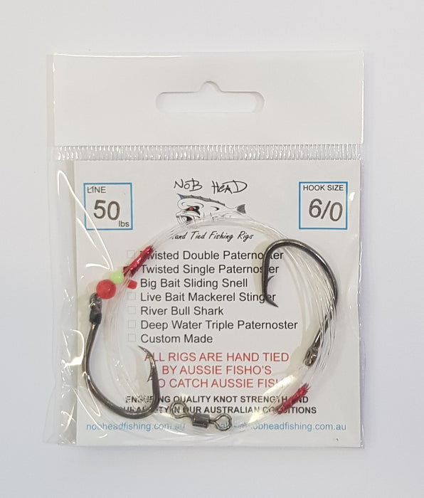 NOB HEAD Big Bait Sliding Snell Rig 6/0 50lb - Bait Tackle Store