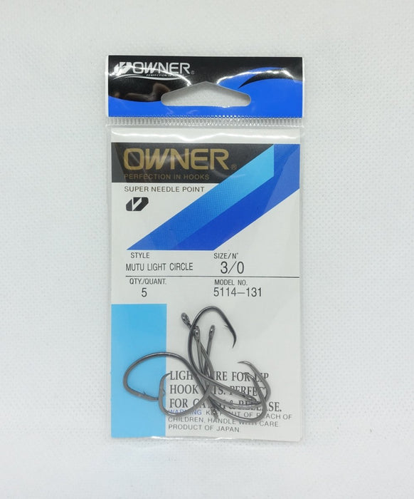 OWNER 5114 Mutu Light Circle Hooks #3/0 - Bait Tackle Store