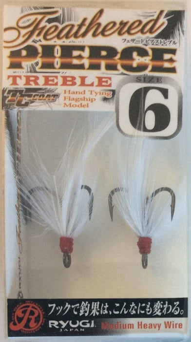 RYUGI HFP046 Feathered PIERCE TREBLE #6 - Bait Tackle Store