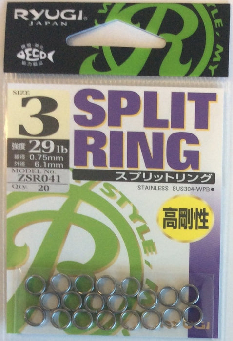 RYUGI ZSR041 Split Ring #3 29lb - Bait Tackle Store
