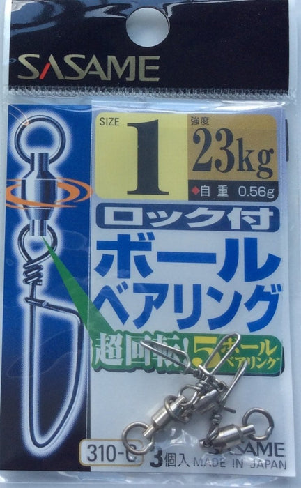 SASAME 310-C Ball Bearing Snap Swivel #1 23kg - Bait Tackle Store