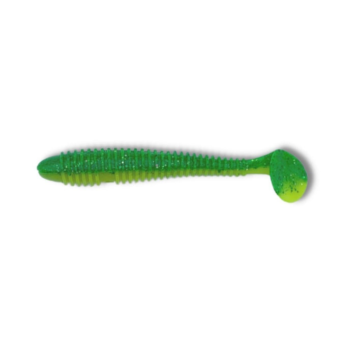 SHADS LURES 4" Ribbed Candy 9 Limey - Bait Tackle Store